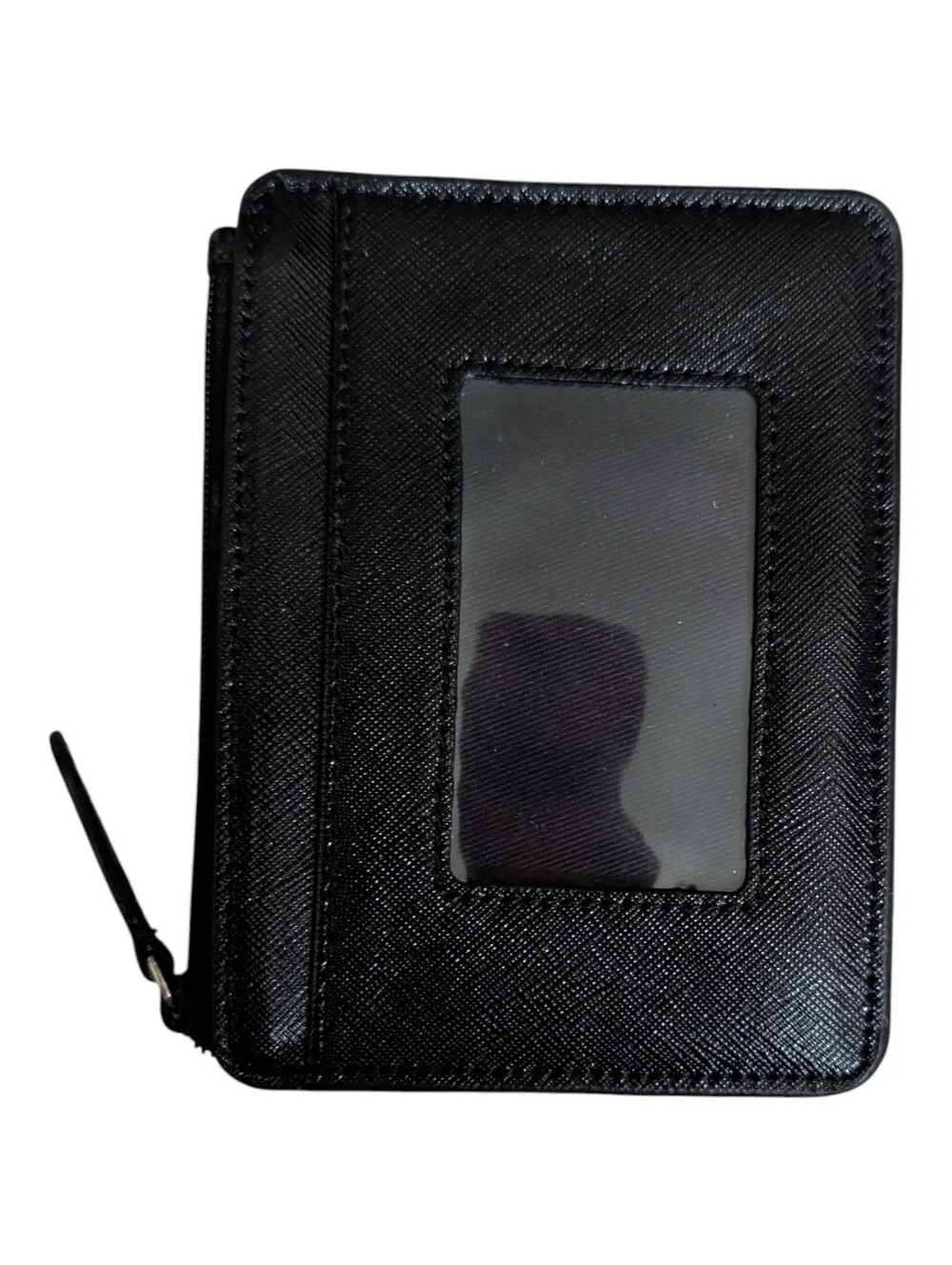 Nordstrom 14th & Union Black Leather Zip Card Case & Wallet.